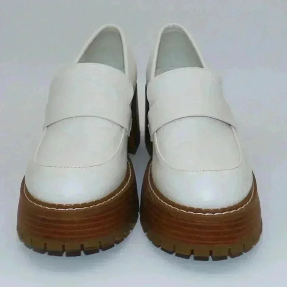Altar'd State Shoes - Altar’d State White Platform Loafers 3 inch heel Size 7